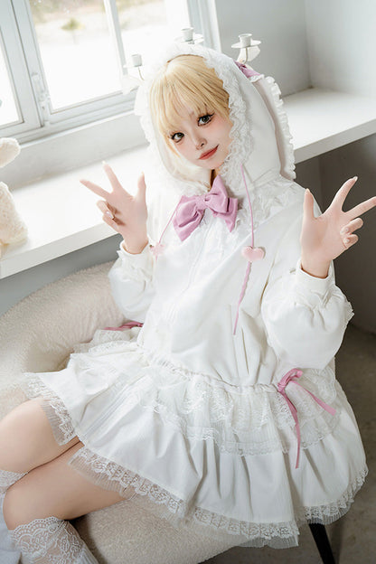 Hooded Lace Sweet Lolita Coat Set