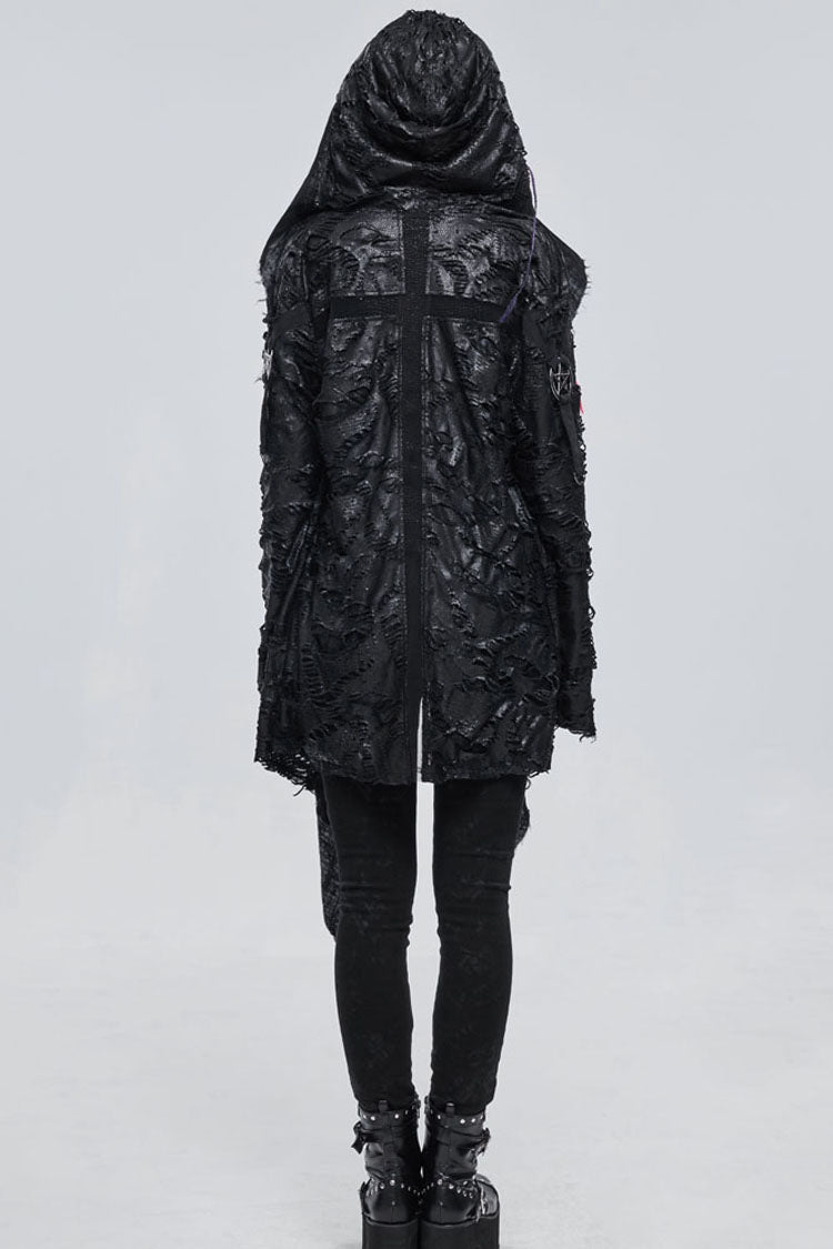 Womens Knit Jacket with Mesh Inserts and Metal Decor