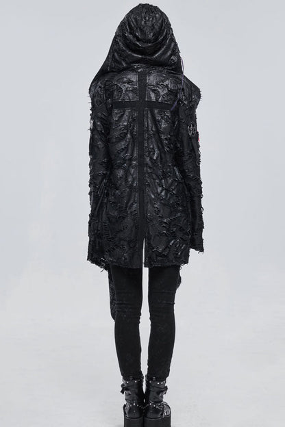 Womens Knit Jacket with Mesh Inserts and Metal Decor