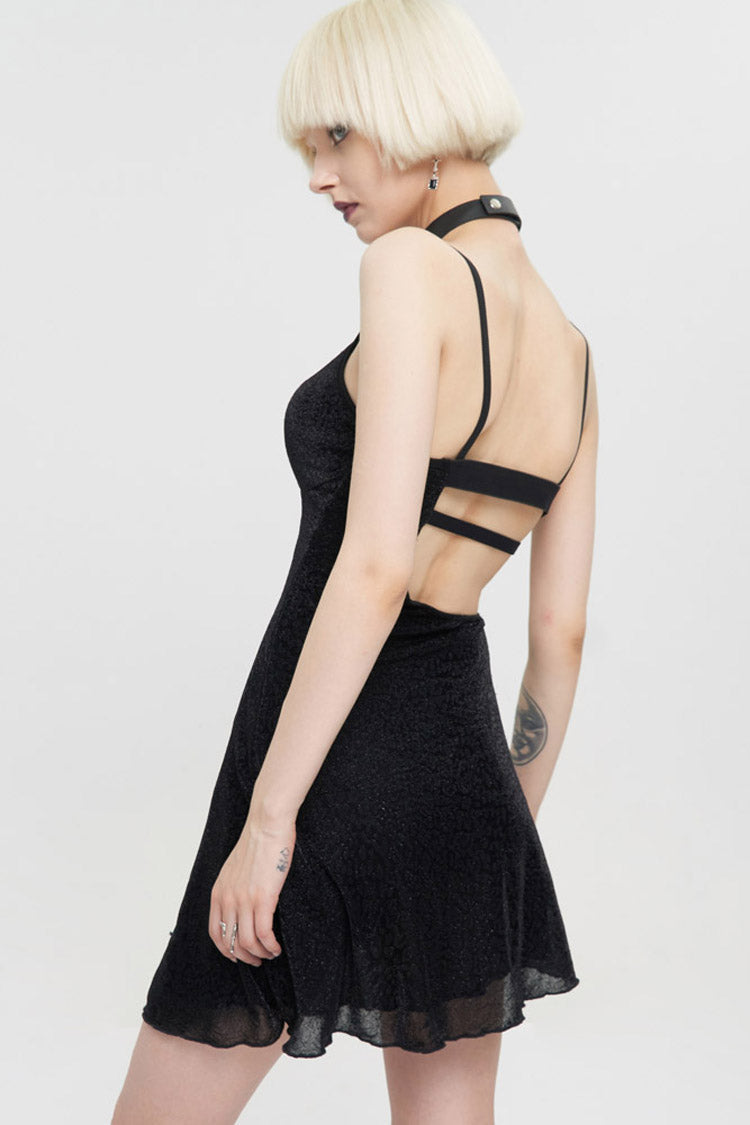 Womens Backless Dress with Chest Straps