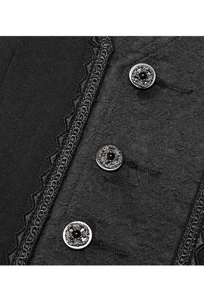Gothic Jacquard V-Neck Embroidered Lace Short Waistcoat