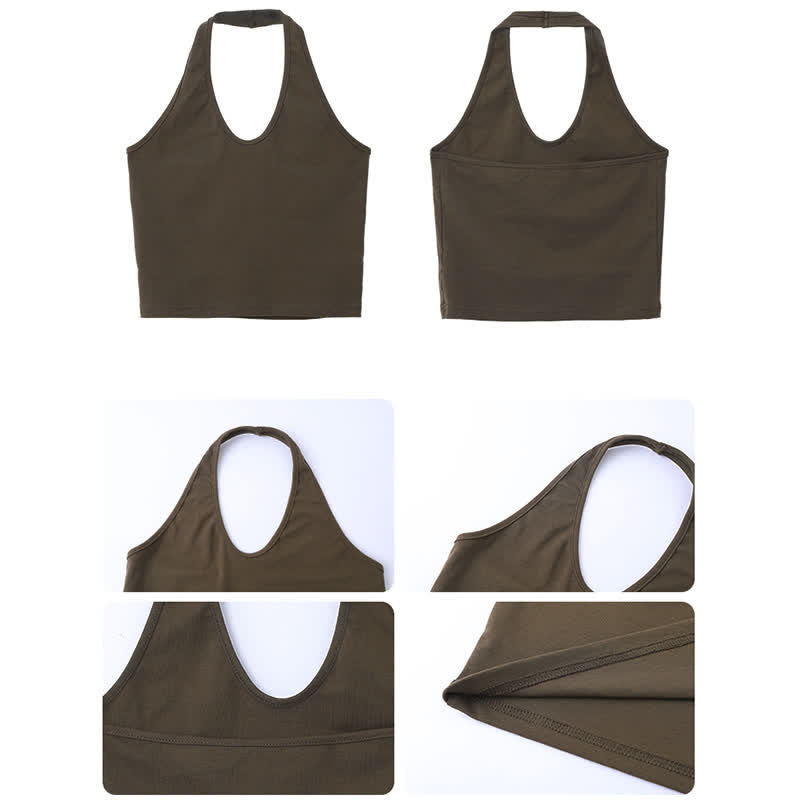 Skirt V-neck Waist Top High Cardigan Halter Cami