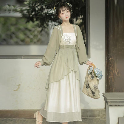 Embroidery Cardigan Orchid Vintage Slip Dress