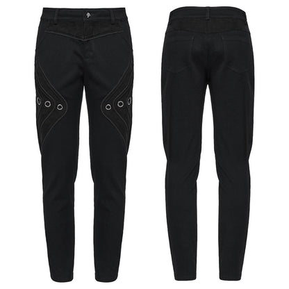 Gothic Skull-Print Trousers with Ring Details