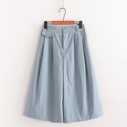 Pieces Casual Printed T-Shirt Set Collar Leg Pants Wide Chic Two Round