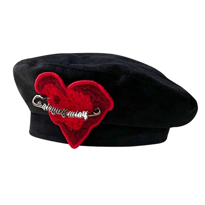 Elegant Black Heart Beret SP19566