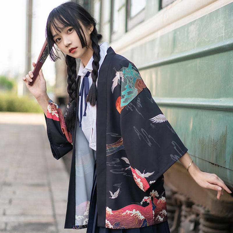 Vintage Dragon Fox Loose Cardigan Kimono Outerwear