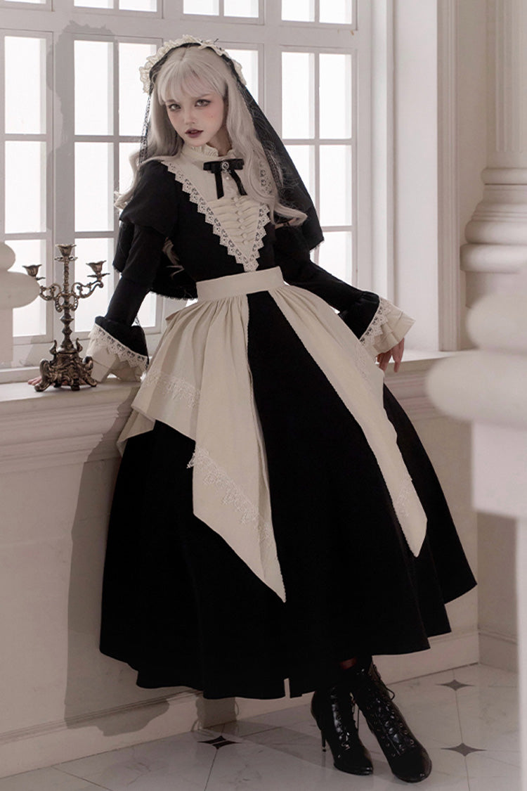 Letters and Poems Nocturne Nun Long Sleeves Ruffle Gothic Lolita Long Dress