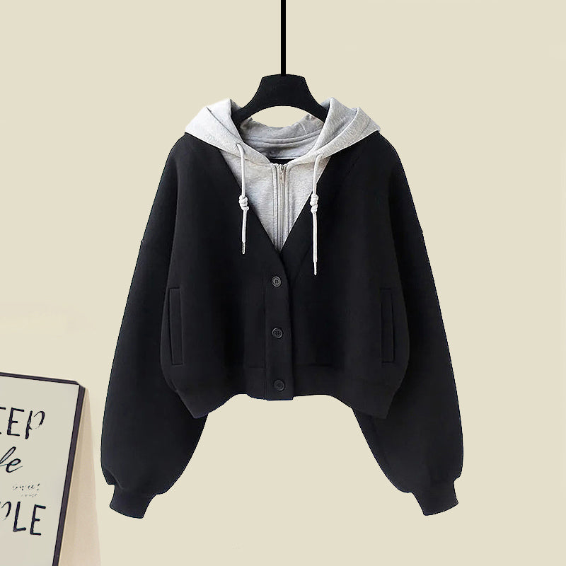 Dress Colorblock Hoodie Slip Knit