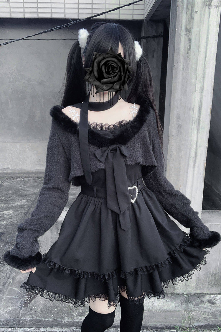 Stardust Oath Printed Ruffled Lace Dress Set Two Colors