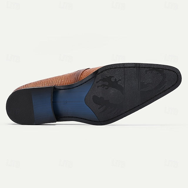 Men's Tan Genuine Leather Oxford Shoes – Vintage