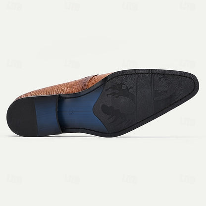 Men's Tan Genuine Leather Oxford Shoes – Vintage