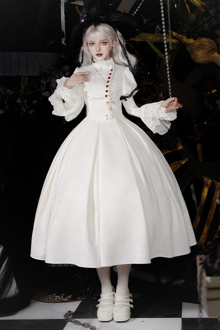 Gothic Lolita Night Poems Embroidery Fishbone Corset Dress