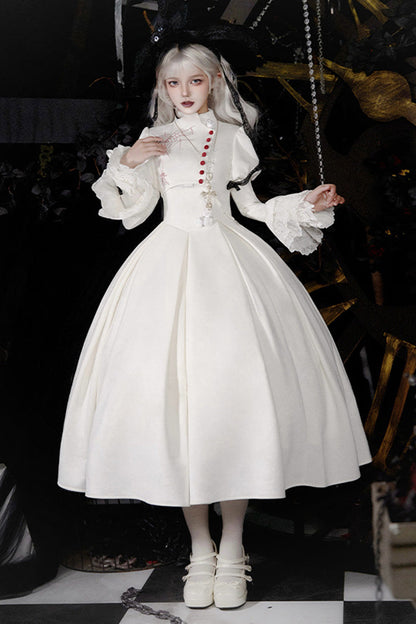 Gothic Lolita Night Poems Embroidery Fishbone Corset Dress