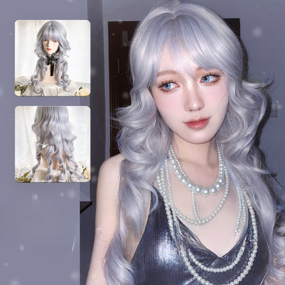 Perruque argentée bouclée de la princesse Amu ON1513