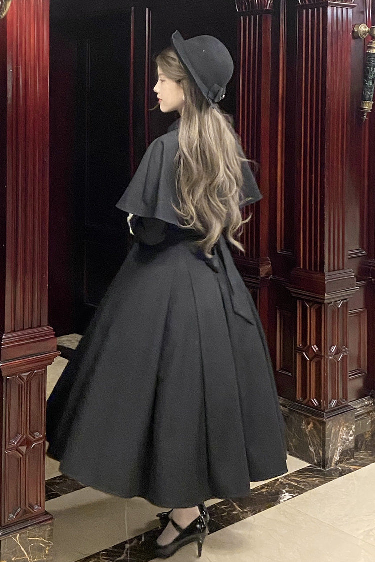 Stand Collar Bow-Trimmed Elegant Gothic OP Dress