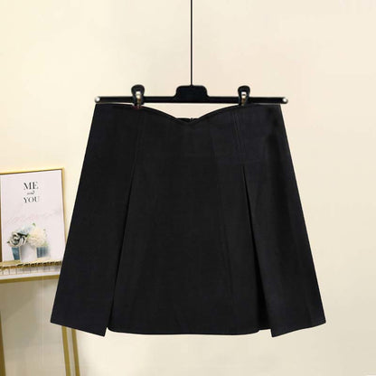 Sweater Bear Cartoon Print Set Split Skirt