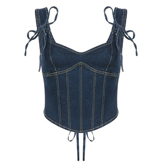 Corset en jean Y2K