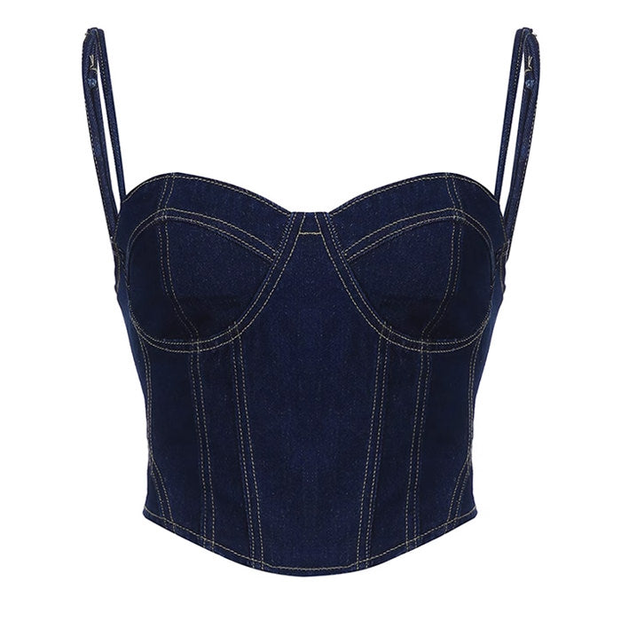 Corset en jean chic des années 2000