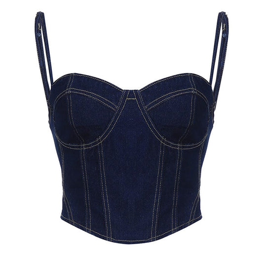 Corset en jean chic des années 2000