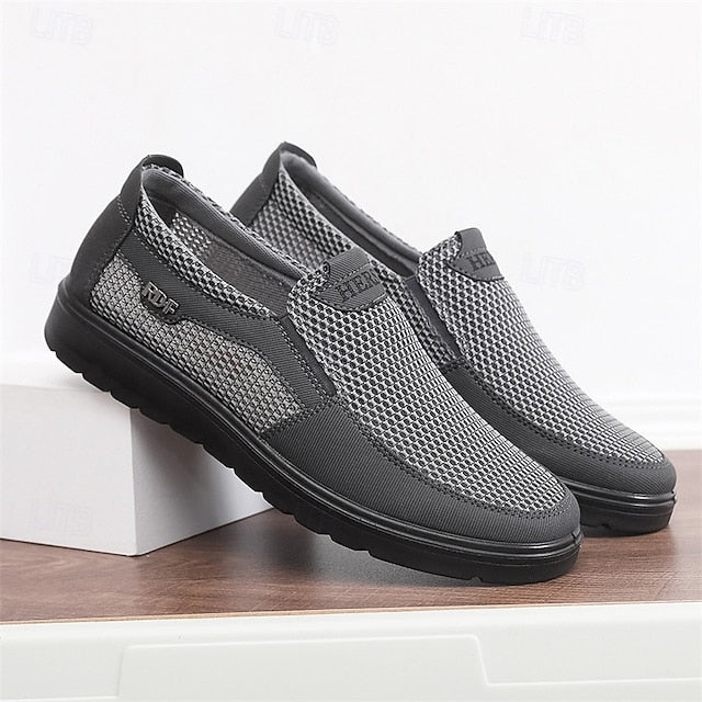 Men's Breathable Slip-On Mesh Sneakers - Lightweight and