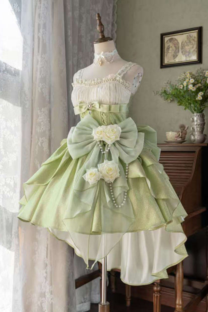 Emerald Hanayome Bow Princess Lolita JSK - Rose Heart