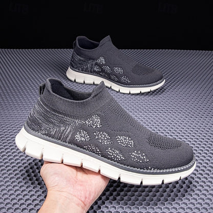 Men's Textured Knit Slip-On Sneakers, Comfort Fit with