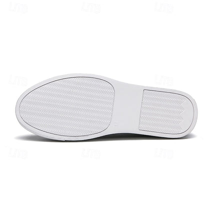 Men's White Crocodile Pattern Casual Sneakers – Stylish