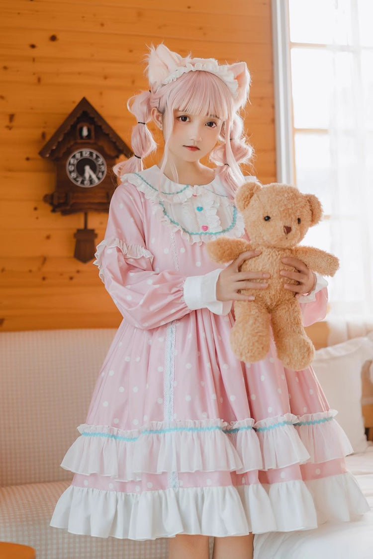 Toffee Bobo Long Sleeve Print Ruffle Dress - Sweet Lolita