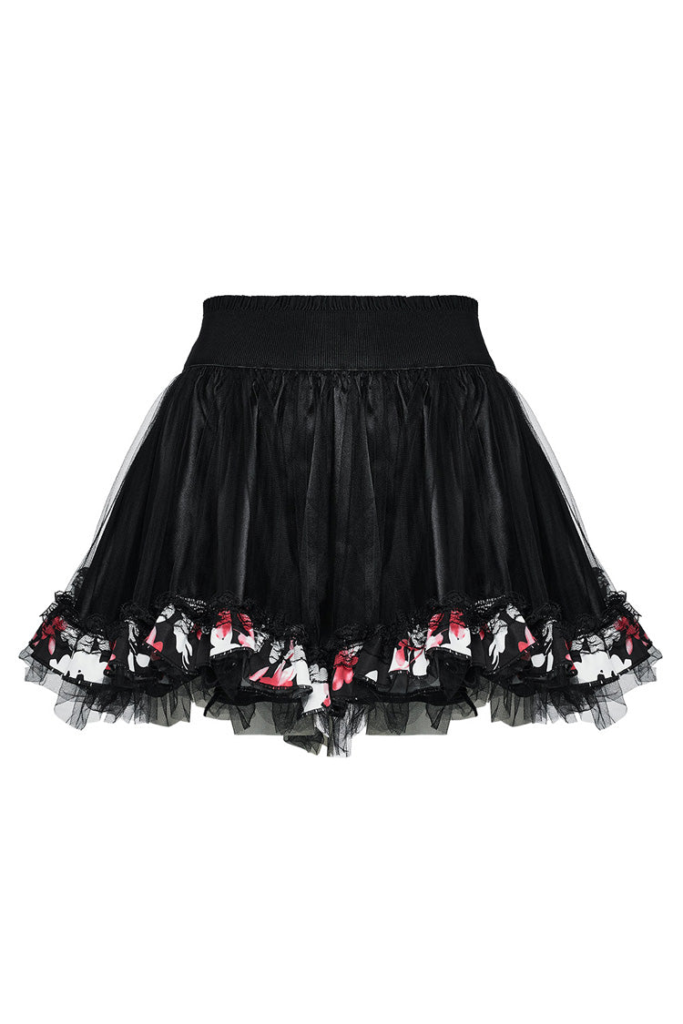 Floral Ruffle Gothic Dress Paired with Skirt