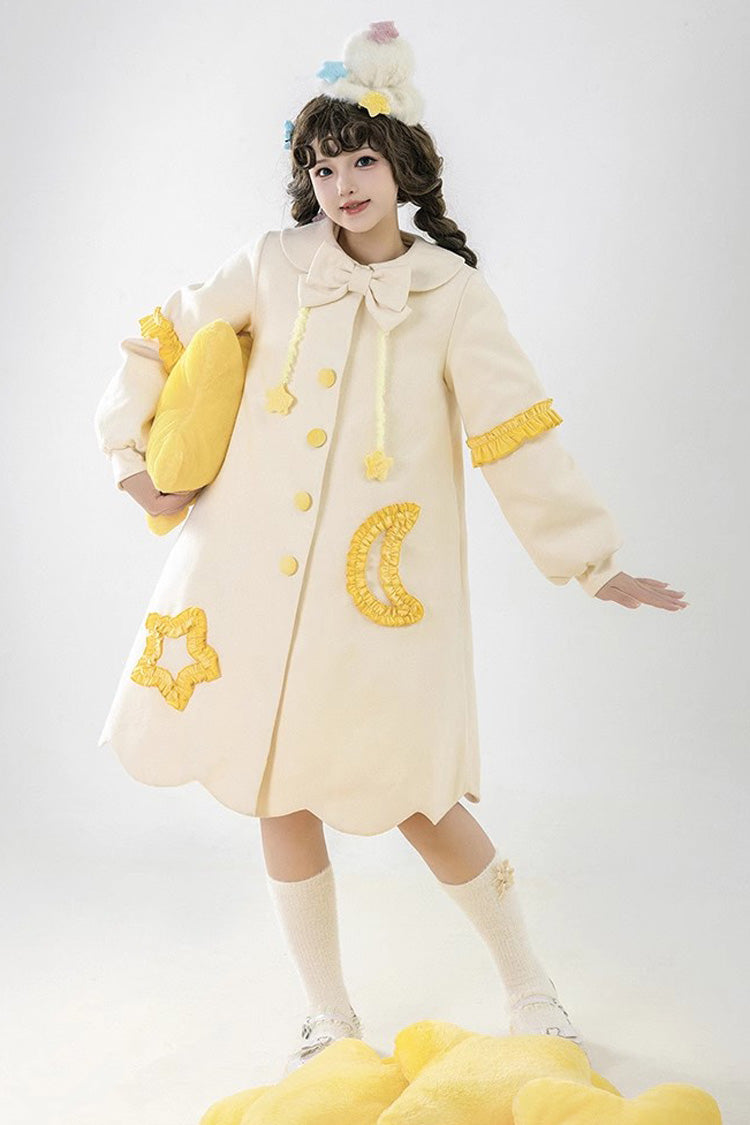 Doll Collar Starry Moon Print Ribbon Lolita Jacket