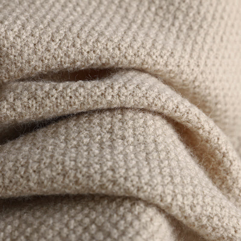 Wide Sweater Set Knit Leg Pants Pure Color