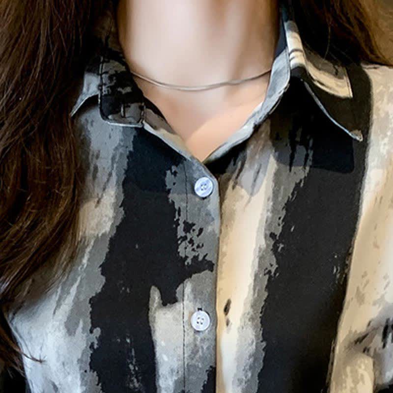 Chemise à revers avec peinture à l'encre vintage