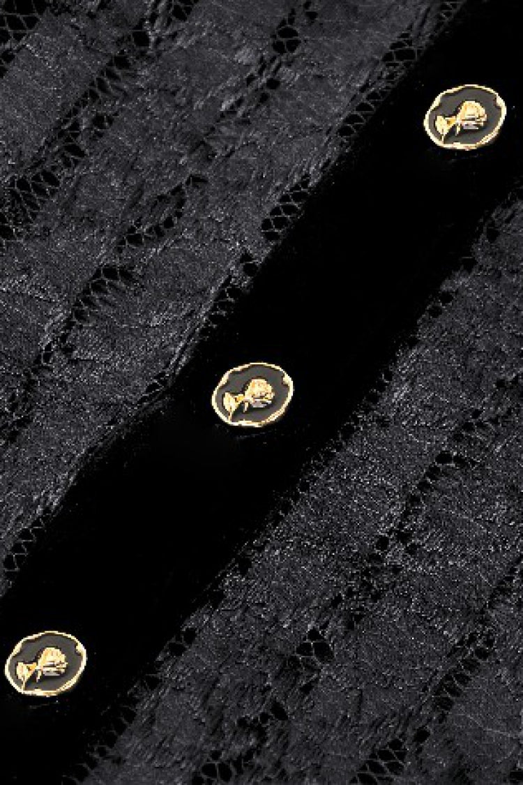 Obsidian Lace Velvet Mini Dress with Long Sleeves