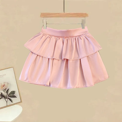 3D Flower Top Pieces Set Pantskirt Leg Two Irregular Wide