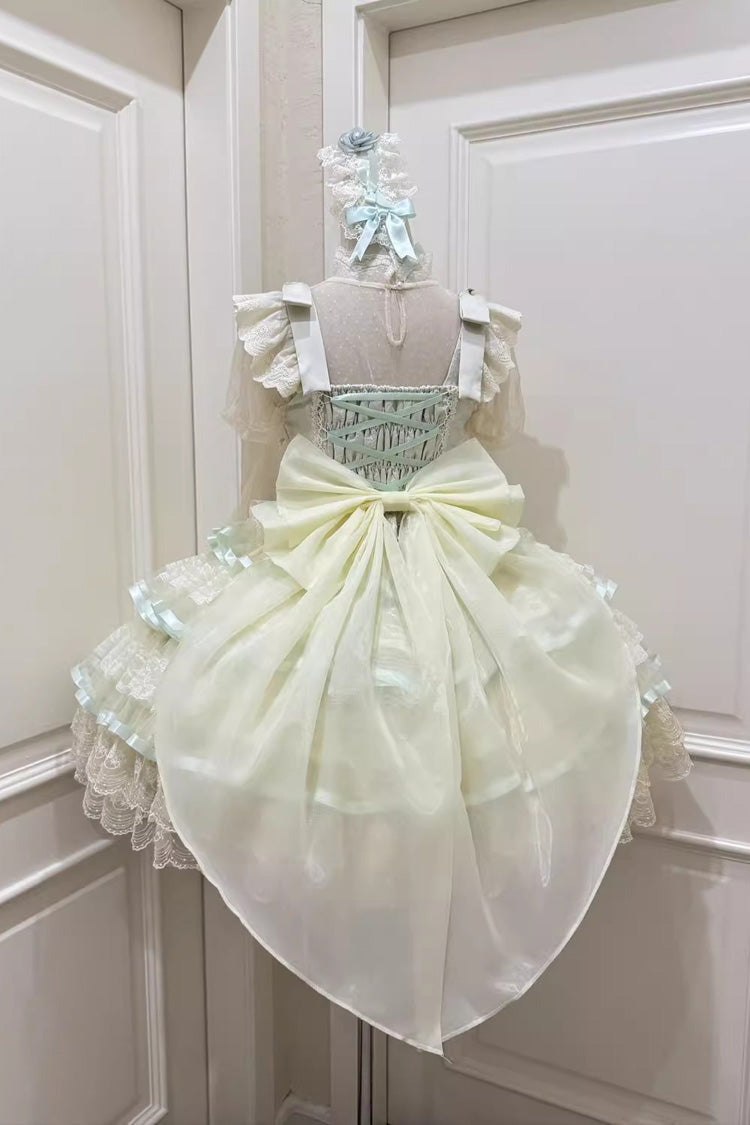 Emerald Triple-Layer Ruffle Ballet Lolita JSK - Rose Feather
