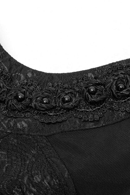 Women's Gothic Blouse with Lace-Up and Cutout Details