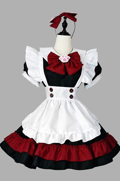 Vampire Bowknot Gothic Lolita Dress with Ruffled Sleeves - Noir