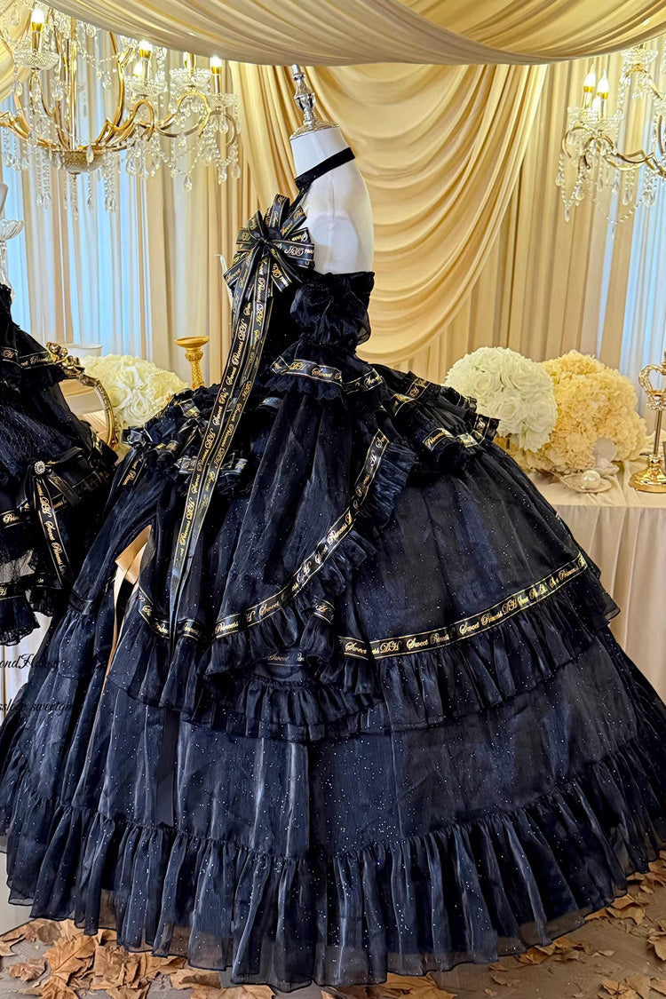 Double-Layered Ruffled Princess JSK with Bow Accents