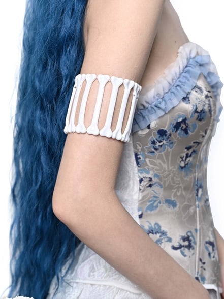 Halloween White Bones Elastic Arm Cuff