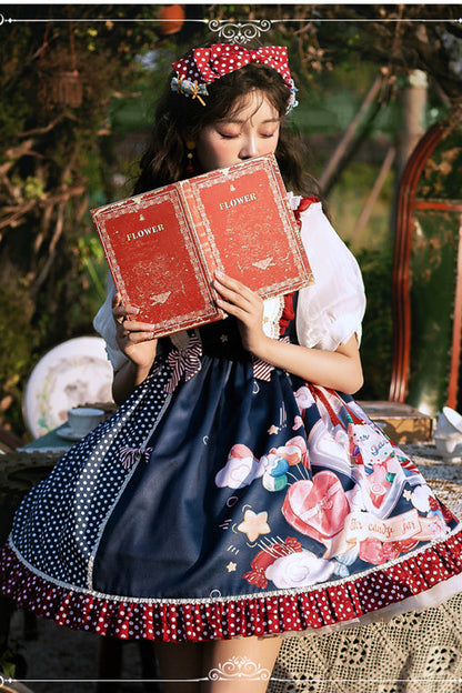 Candy-Jar Print Ruffled Sweet Lolita JSK Dress