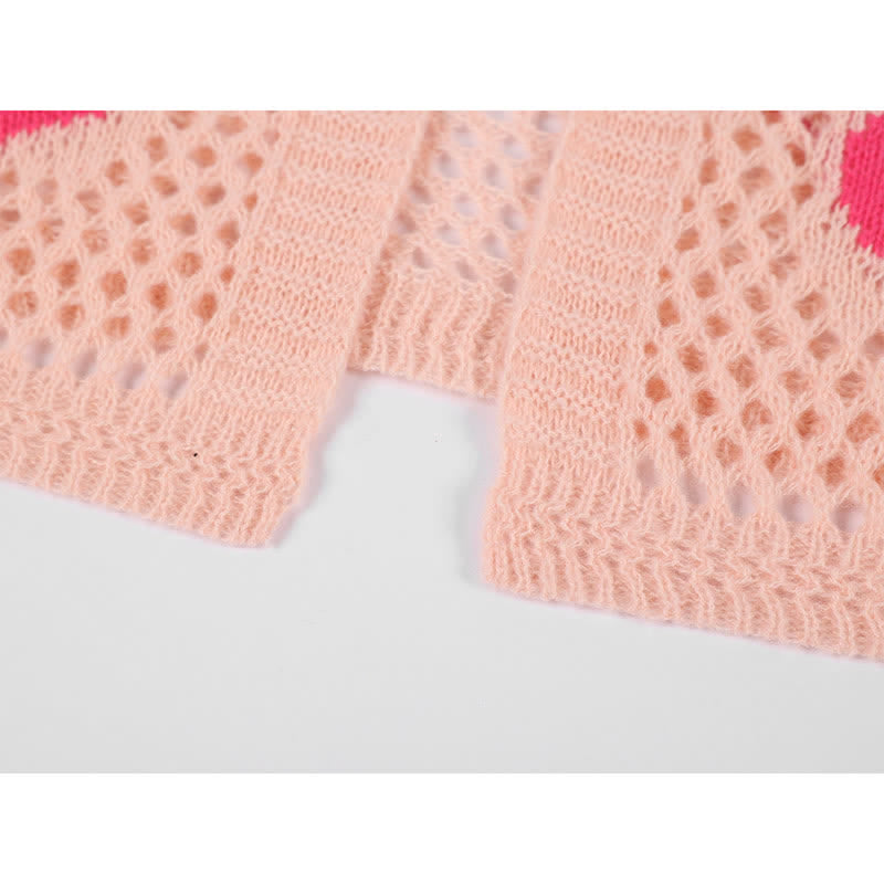 Out Flouncing Hollow Cardigan Heart Love Dress