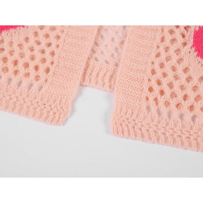 Out Flouncing Hollow Cardigan Heart Love Dress