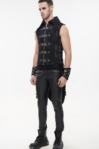 Rebel D-Ring Belted Asymmetrical Tailcoat with Side Slits