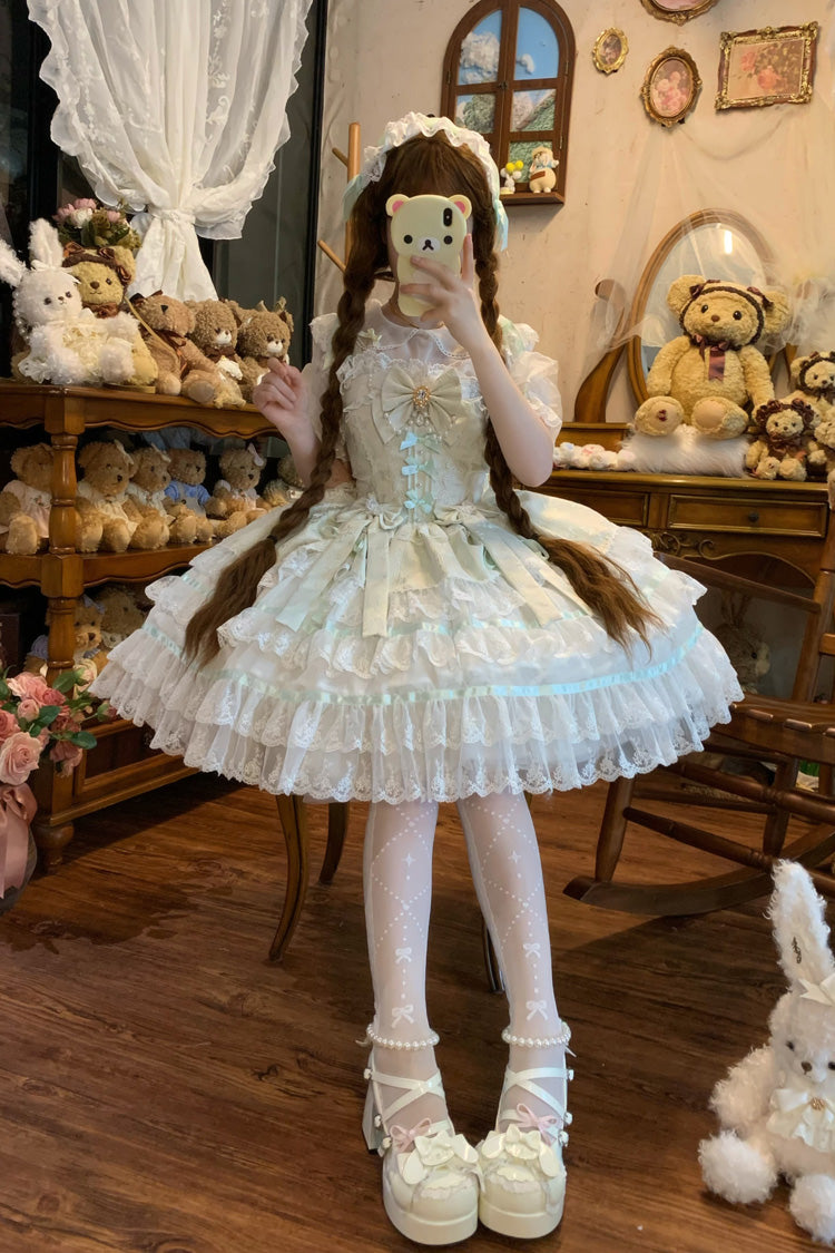 Emerald High-Waist Pearl Ballet Lolita JSK - Snow Kissed