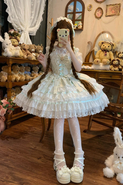 Emerald High-Waist Pearl Ballet Lolita JSK - Snow Kissed