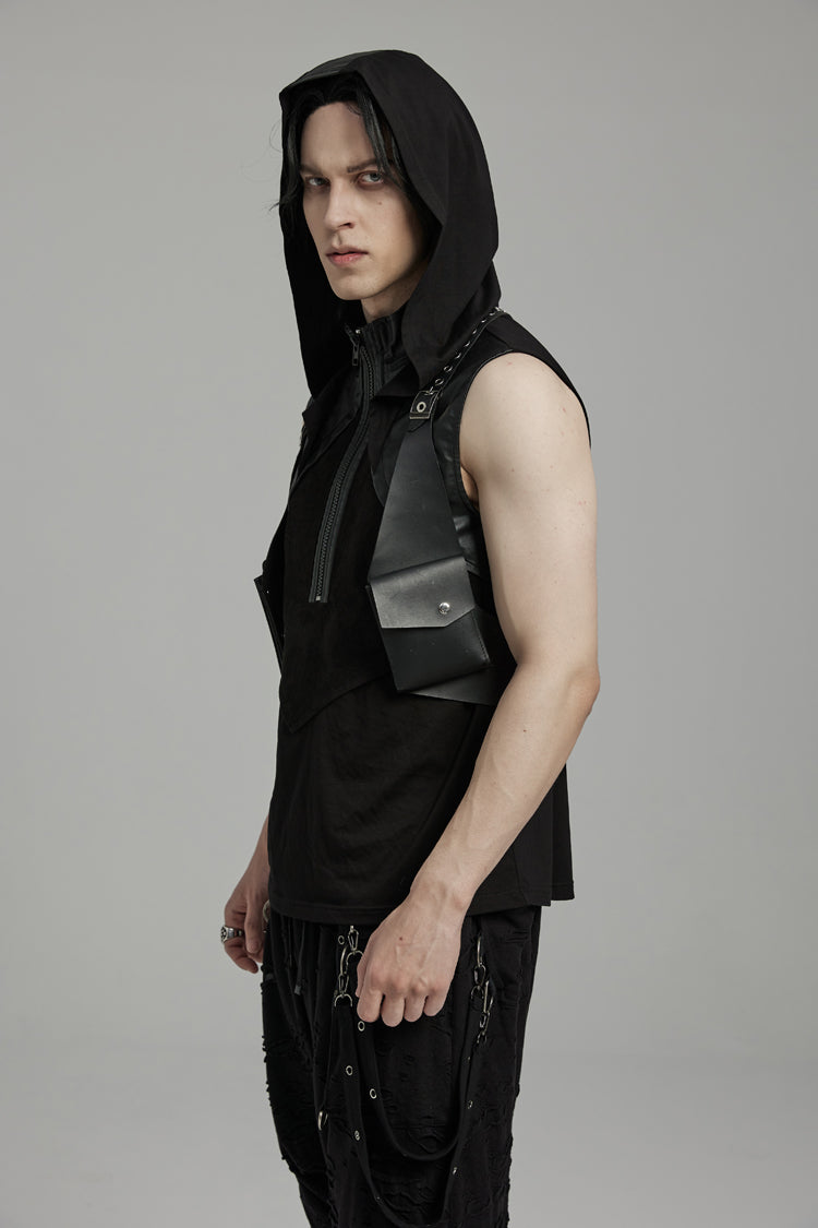 Steampunk Men's Vest Bag with Faux Leather Straps