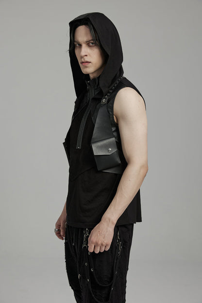 Steampunk Men's Vest Bag with Faux Leather Straps