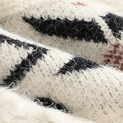 SweaterMidi Colorblock Round Collar Skirt