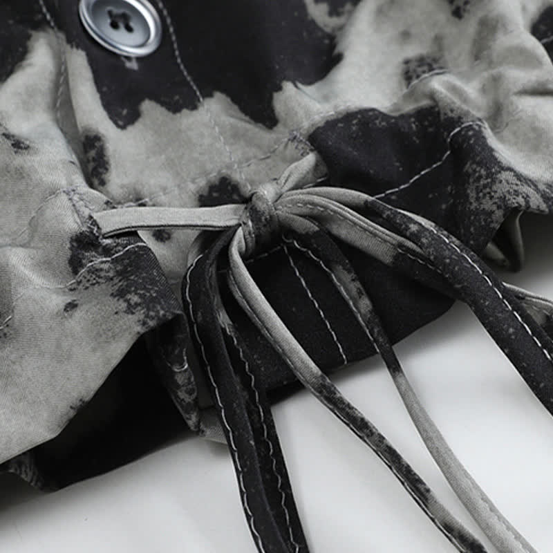 T-Shirt Dye Tie Drawstring Shorts Black